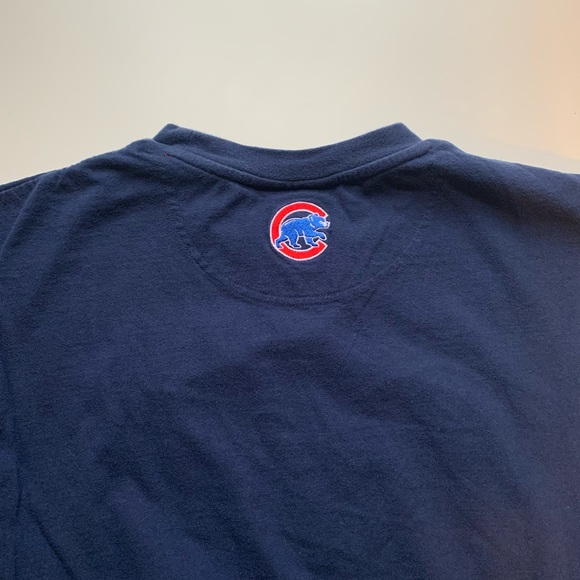Mens Chicago Cubs Nike shirt mens medium navy blue red embroidered patch MLB - Picture 6 of 7